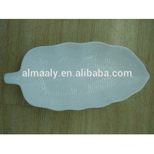 high grade leaf shape hotel plate white porcelain